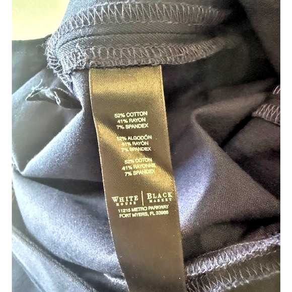 WHBM Navy Blue Back Seam Slim Leg Ankle Pants Slacks Size Zip Sz 12 Inseam 27 - Picture 7 of 11